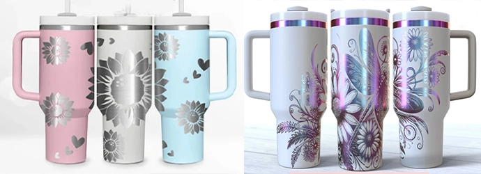 Laser engraved tumbler